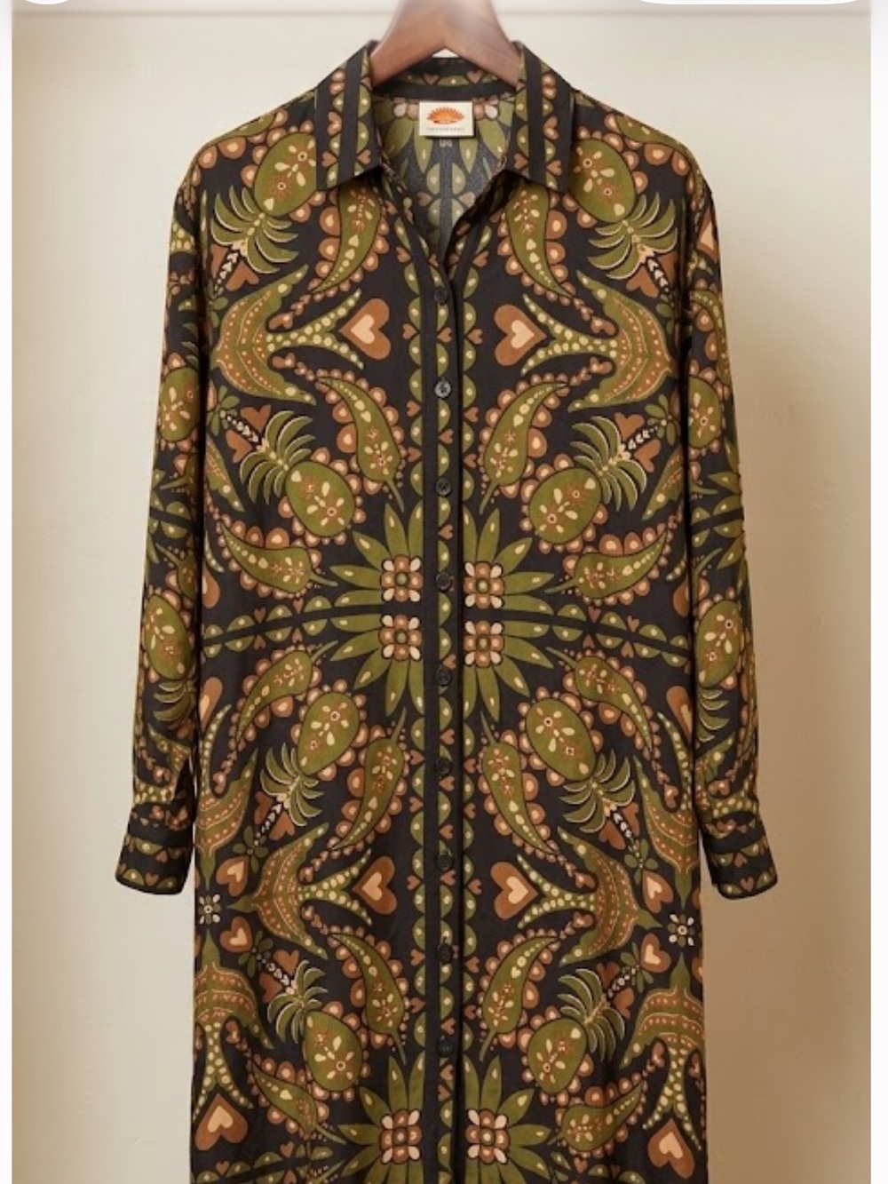 FARM RIO Martina Midi Shirt Dress In
Scarf Black(size Large) - Picture 5 of 12